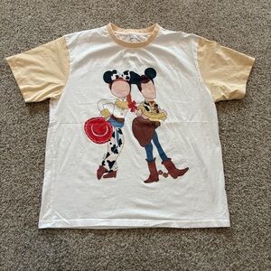 Sweet P Baby Co Cream and Tan Graphic T-Shirt size adult medium